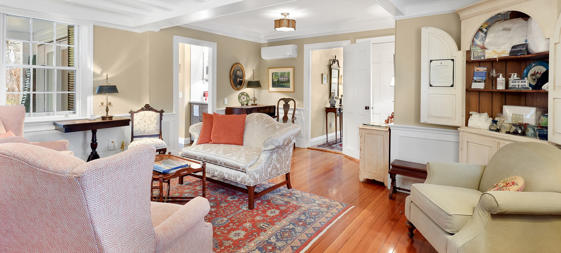 living room with fireplace - Our Cape Cod bed and breakfast specializes in simple elegance