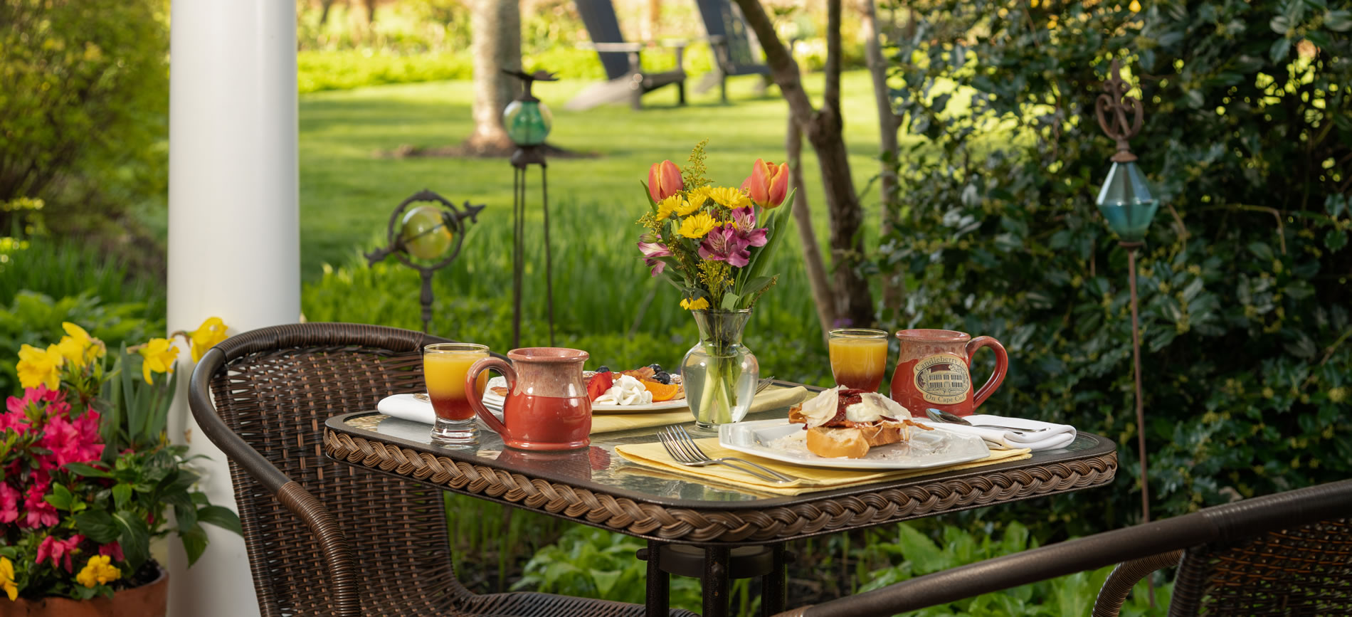 cape cod award winning bed and breakfast - gourmet outdoor dining