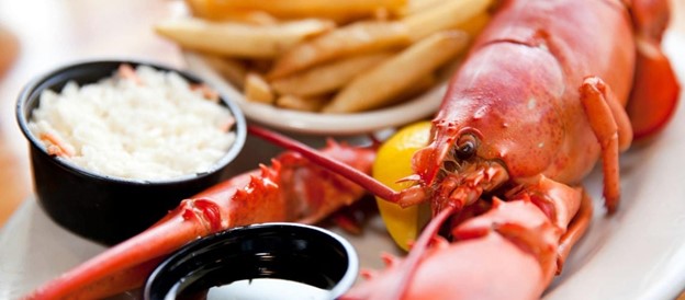 lobster with french fries