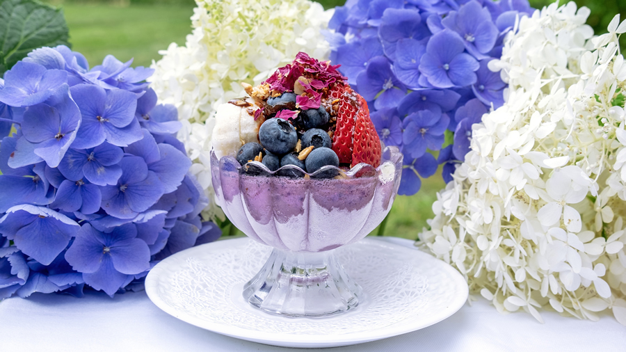 fruit cup with blueberries and strawberries